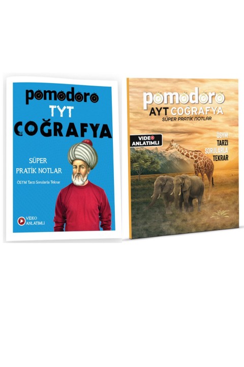 Pomodoro Yks Tyt Ayt Coğrafya Süper Pratik Notlar Ve Ösym Tarzı Soru Bankası 2li Set
