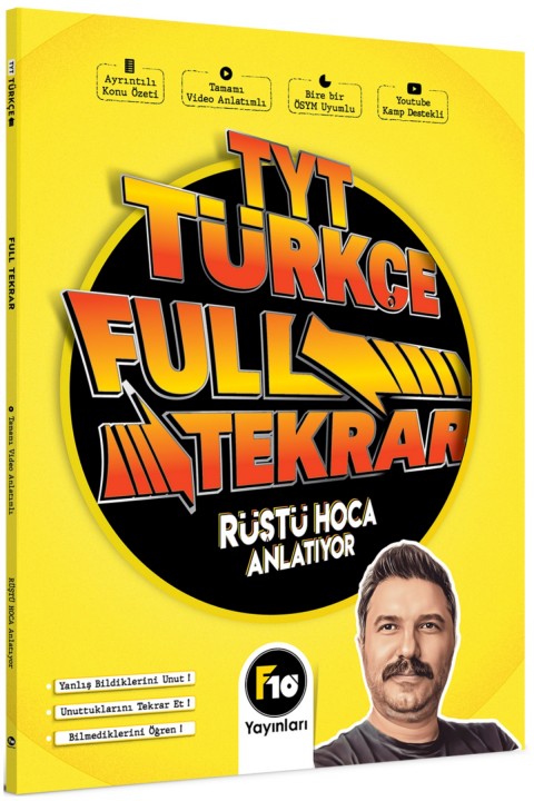 Rüştü Hoca TYT Türkçe Full Tekrar Video Ders Kitabı F10 Yayınları