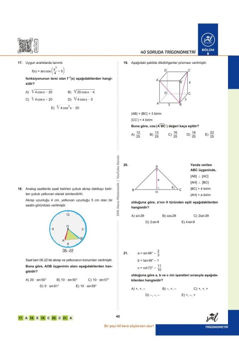 SML Hoca AYT Matematik 40 Soru Serisi Video Soru Kitabı