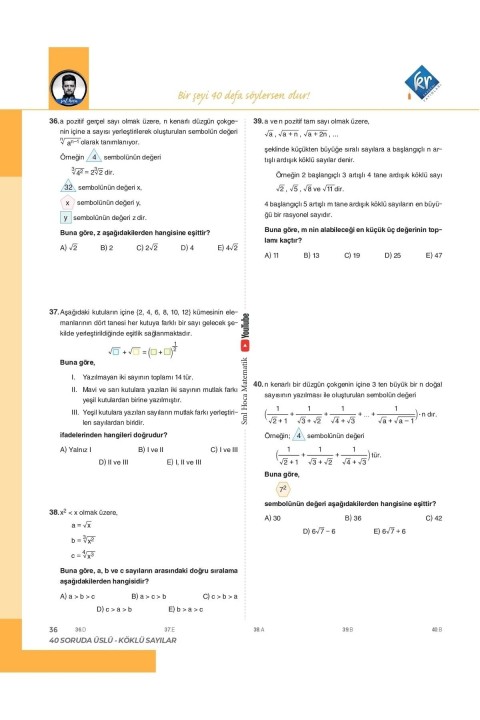 SML Hoca TYT Matematik 40 Soru Serisi Video Soru Kitabı