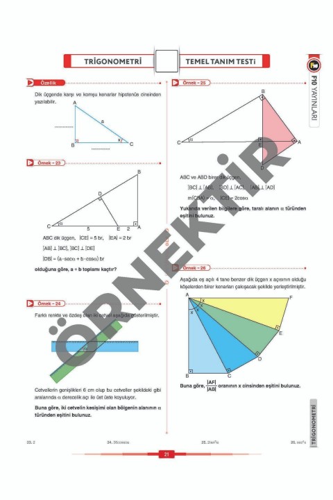 Trigonometri Video Ders Kitabı F10 Yayınları