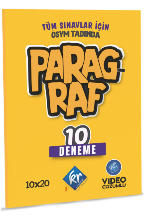 Tüm Sınavlar için Paragraf 10 Deneme Video Çözümlü KR Akademi Yayınları