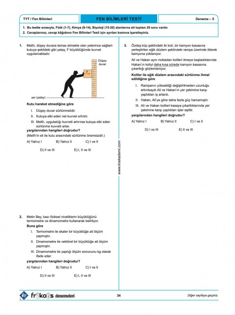 TYT 5 Frekans Denemeleri KR Akademi Yayınları