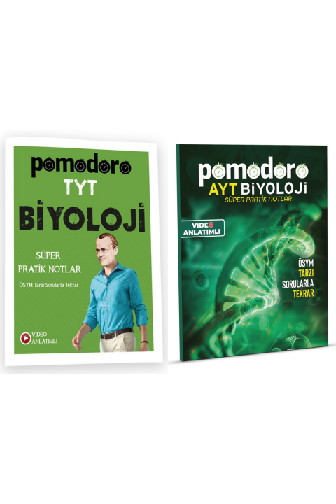 TYT AYT Biyoloji Süper Pratik Notlar ve ÖSYM Tarzı Soru Bankası 2'li Set Pomodoro Yayınları