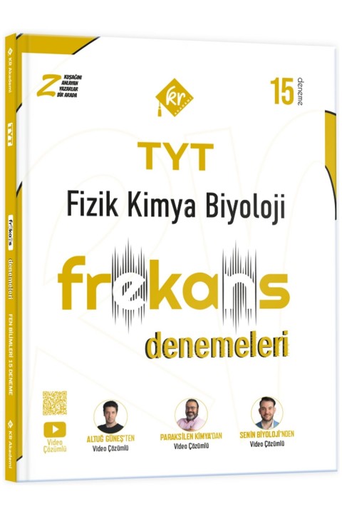 TYT Fizik Kimya Biyoloji FKB 15'li Frekans Denemeleri KR Akademi Yayınları