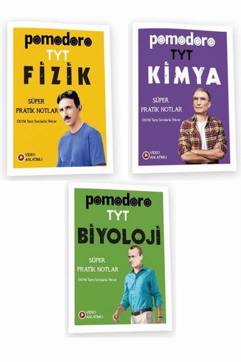 TYT Fizik - Kimya - Biyoloji Süper Pratik Notlar Fasikül Notlar 3'lü Set Pomodoro Yayınları