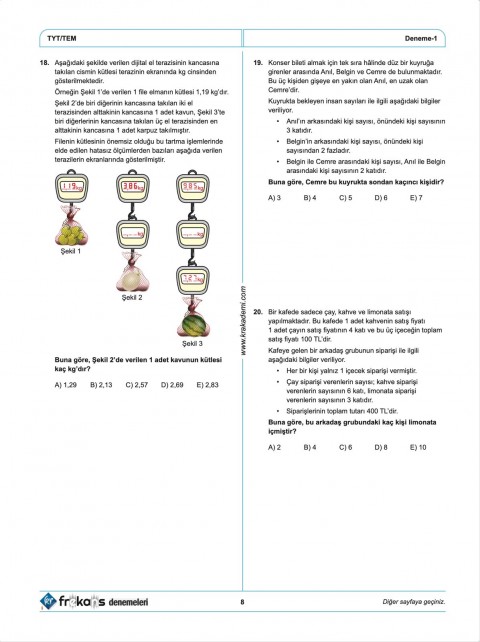 TYT Matematik 10'lu Frekans Denemeleri KR Akademi Yayınları TYT Matematik 10'lu Frekans Denemeleri KR Akademi Yayınları