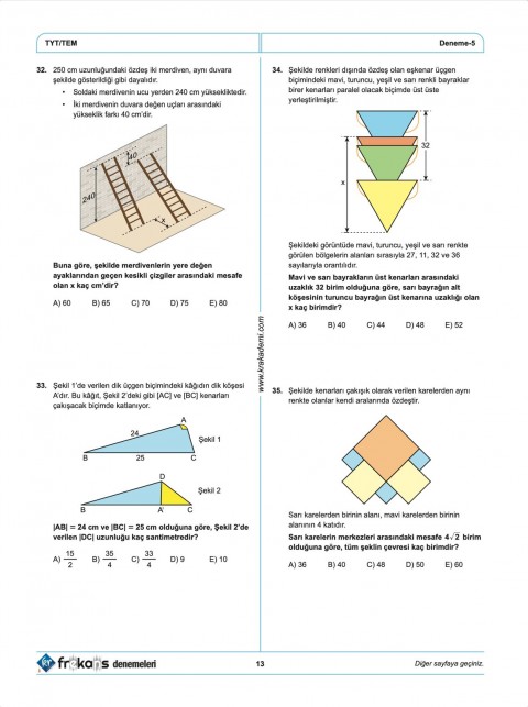 TYT Matematik 10'lu Frekans Denemeleri KR Akademi Yayınları
