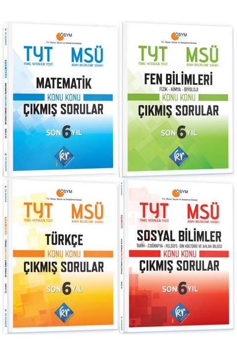 TYT - MSÜ Matematik-Fen Bilimleri-Türkçe-Sosyal Bilimleri Son 6 Yıl Konu Konu Çıkmış Sorular Seti