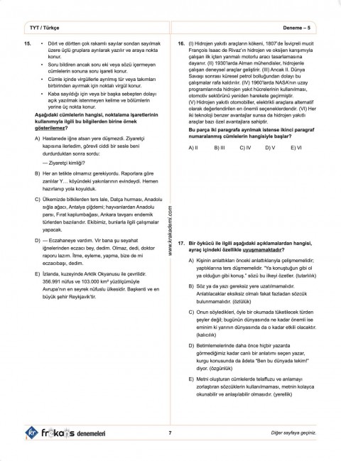 TYT Türkçe 10'lu Frekans Denemeleri KR Akademi Yayınları