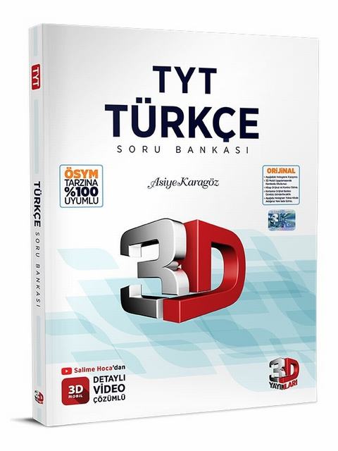 TYT Türkçe Soru Bankası Tamamı Video Çözümlü 3D Yayınları