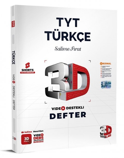 TYT Türkçe Video Destekli Defter 3D Yayınları