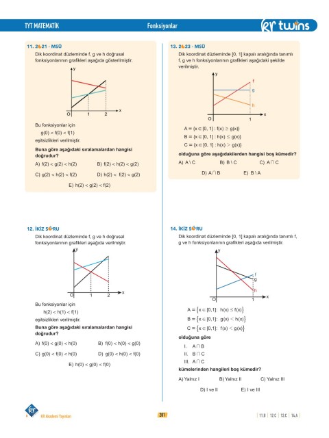 TYT Twins Matematik Soru Bankası KR Akademi Yayınları