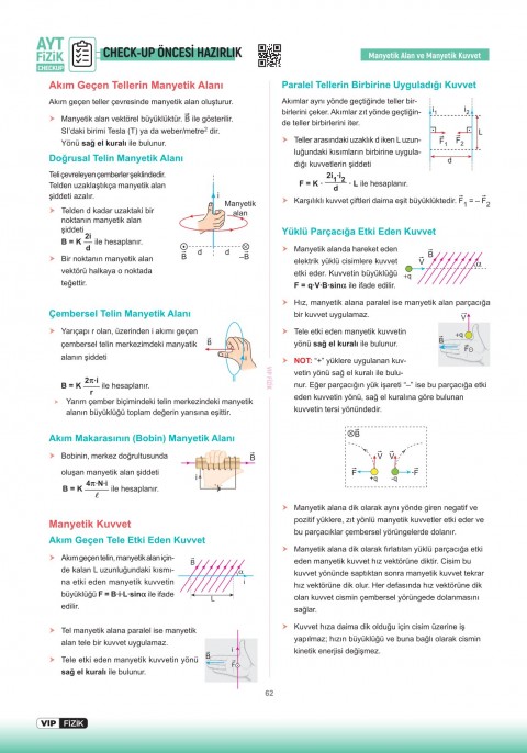 VİP Fizik AYT Fizik Check-Up Fizik Konu Tekrarları Soru Çözümleri VİP Fizik Yayınları