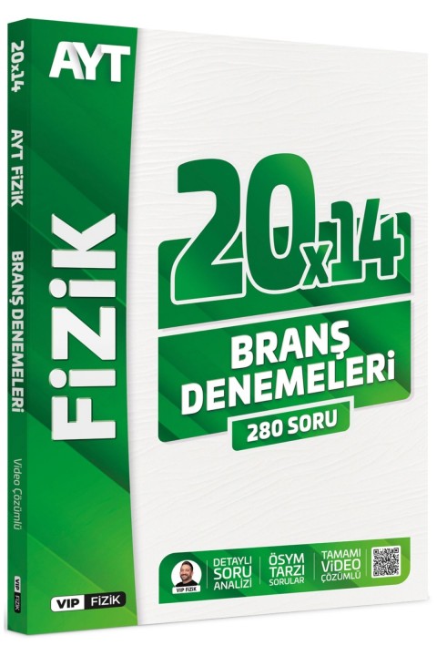 VİP Fizik AYT Fizik Tamamı Video Çözümlü 20x14 Branş Denemeleri VİP Fizik Yayınları