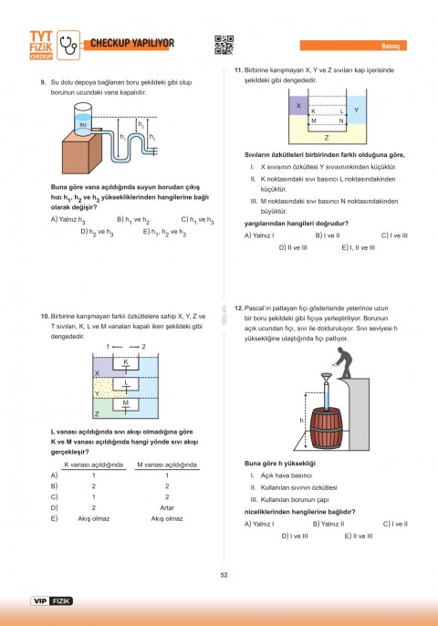 VİP Fizik TYT Fizik Check-Up Fizik Konu Tekrarları Soru Çözümleri VİP Fizik Yayınları
