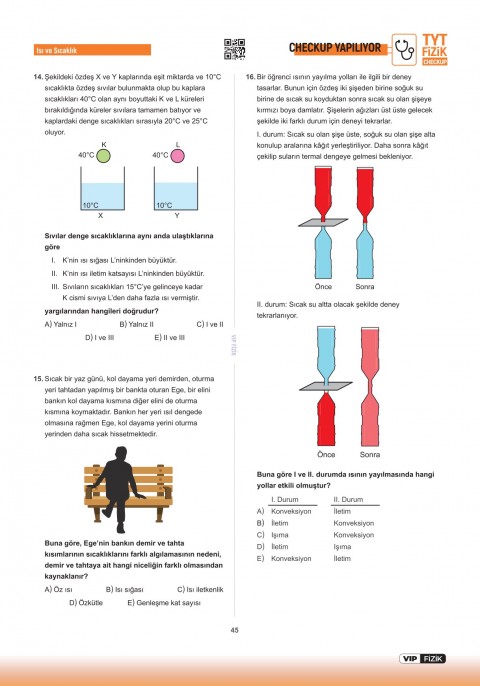 VİP Fizik TYT Fizik Check-Up Fizik Konu Tekrarları Soru Çözümleri VİP Fizik Yayınları