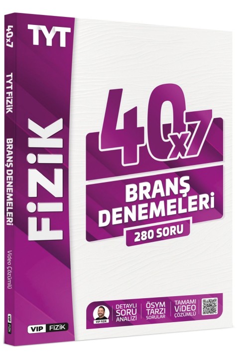 VİP Fizik TYT Fizik Tamamı Video Çözümlü 40x7 Branş Denemeleri VİP Fizik Yayınları