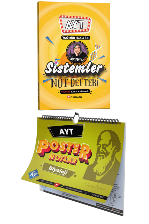 Yağmur Hoca İle AYT Biyosentez Sistemler Not Defteri AYT Biyoloji Poster Notlar Seti KR Akademi
