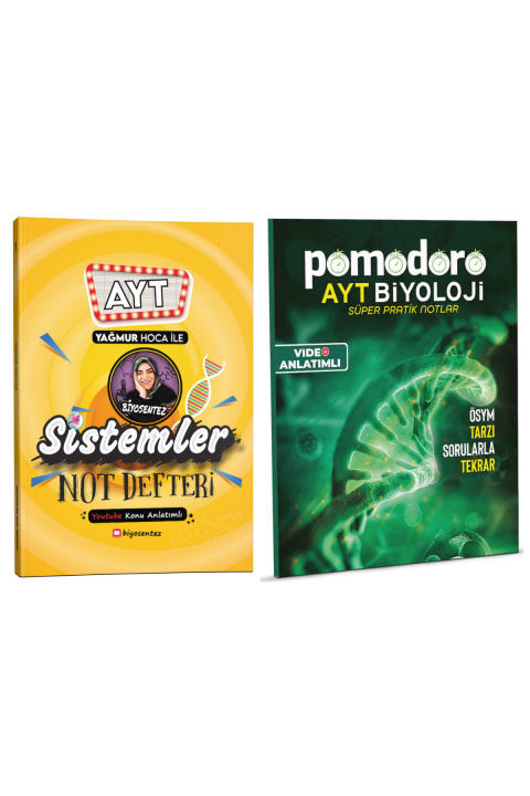 Yağmur Hoca ile AYT Biyosentez Sistemler Not Defteri & Pomodoro AYT Biyoloji Pratik Notlar Seti