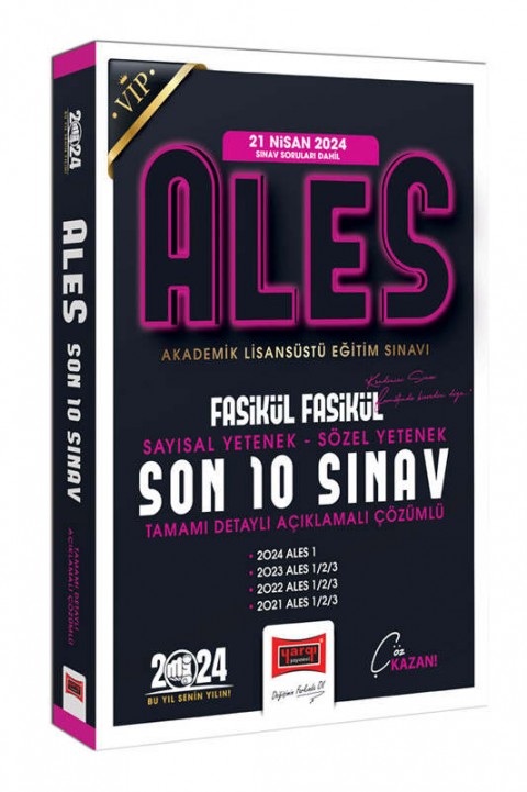 Yargı Yayınları 2024 ALES Son 10 Sınav Fasikül Fasikül Çıkmış Sorular (21 Nisan 2024 Sınavı Dahil)