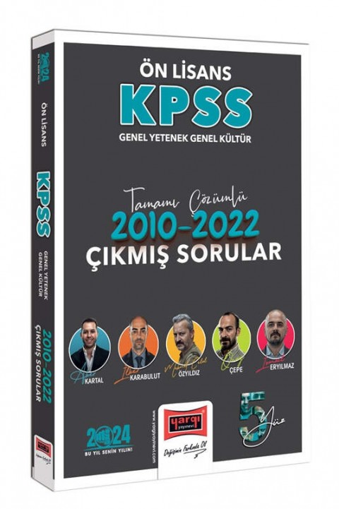 Yargı Yayınları 2024 KPSS GY-GK Önlisans Tamamı Çözümlü 2010-2022 Çıkmış Sorular