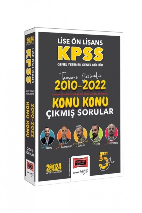 Yargı Yayınları 2024 KPSS Lise Ön Lisans Genel Yetenek Genel Kültür 2010-2022 Tamamı Çözümlü Konu Konu Çıkmış Sorular