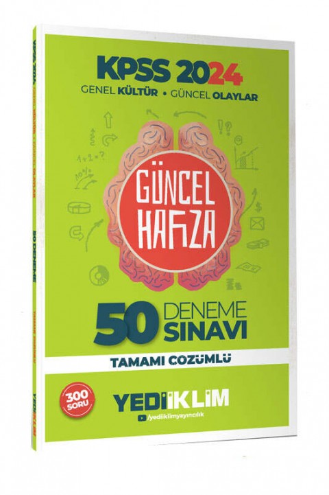 Yediiklim Yayınları 2024 KPSS Genel Kültür Güncel Olaylar Tamamı Çözümlü 50 Deneme (300 Soru)