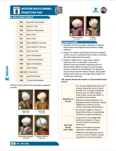 Zeduva Yayınları Soner Ardıç Tarih TYT-AYT Tarih 1 Kitap 3 Kamp Video Ders Kitabı