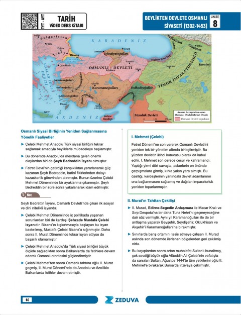 Zeduva Yayınları Soner Ardıç Tarih TYT-AYT Tarih 1 Kitap 3 Kamp Video Ders Kitabı