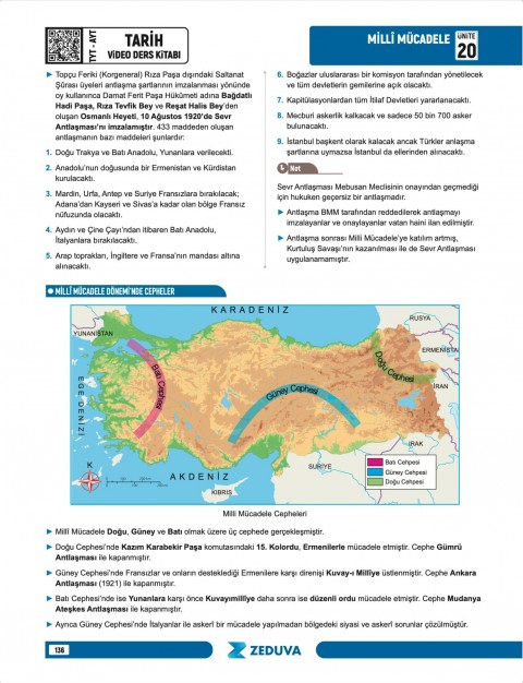 Zeduva Yayınları Soner Ardıç Tarih TYT-AYT Tarih 1 Kitap 3 Kamp Video Ders Kitabı