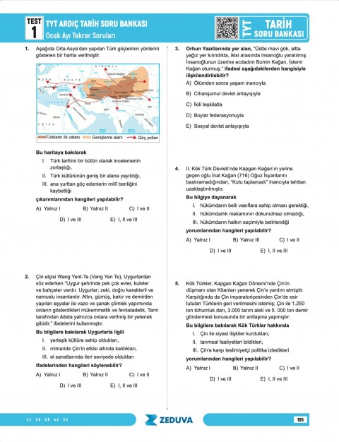 Zeduva Yayınları Ardıç Tarih TYT Tarih 1 Kitap 3 Kamp Soru Bankası