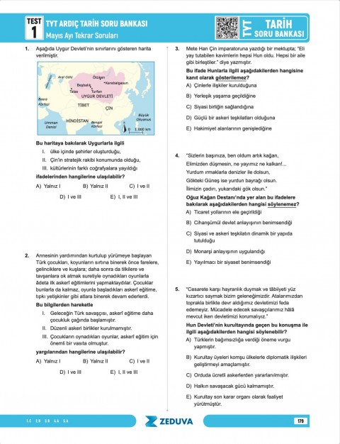 Zeduva Yayınları Ardıç Tarih TYT Tarih 1 Kitap 3 Kamp Soru Bankası