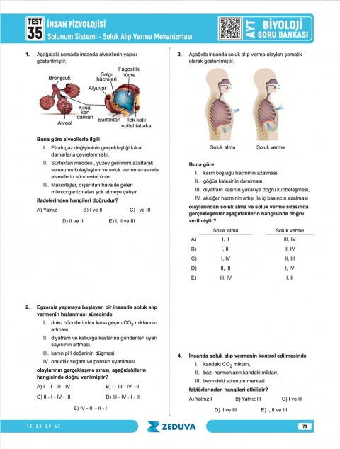 Zeduva Yayınları Biosem AYT Biyoloji 1 Kitap 3 Kamp Soru Bankası