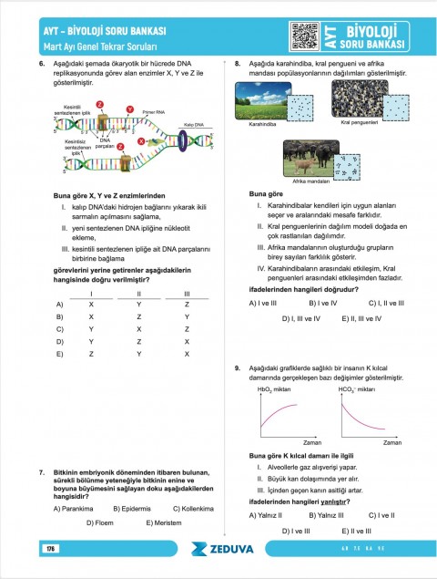 Zeduva Yayınları Biosem AYT Biyoloji 1 Kitap 3 Kamp Soru Bankası
