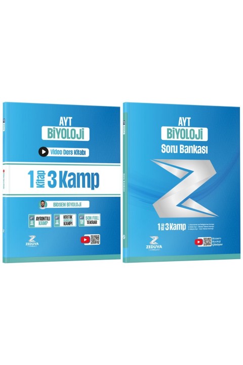 Zeduva Yayınları Biosem AYT Biyoloji 1 Kitap 3 Kamp Video Ders Kitabı ve Soru Bankası Seti