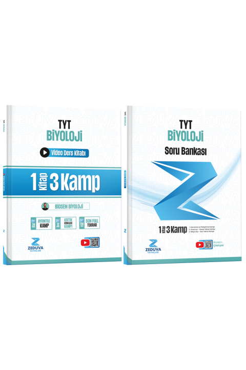 Zeduva Yayınları Biosem TYT Biyoloji 1 Kitap 3 Kamp Video Ders Kitabı ve Soru Bankası Seti