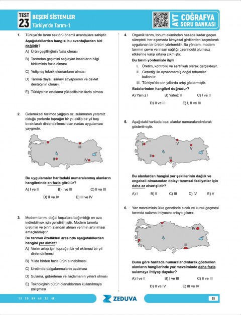Zeduva Yayınları Coğrafyanın Kodları AYT Coğrafya 1 Kitap 3 Kamp Soru Bankası