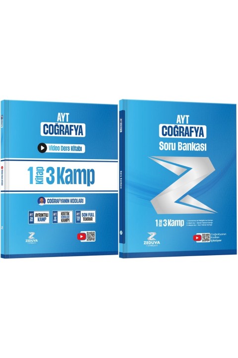 Zeduva Yayınları Coğrafyanın Kodları AYT Coğrafya 1 Kitap 3 Kamp Video Ders Kitabı ve Soru Bankası Seti