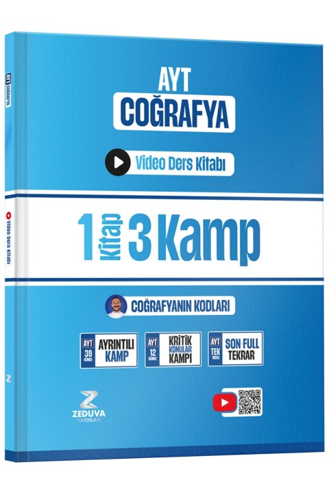 Zeduva Yayınları Coğrafyanın Kodları AYT Coğrafya 1 Kitap 3 Kamp Video Ders Kitabı ve Soru Bankası Seti