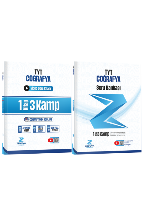 Zeduva Yayınları Coğrafyanın Kodları TYT Coğrafya 1 Kitap 3 Kamp Video Ders Kitabı ve Soru Bankası Seti