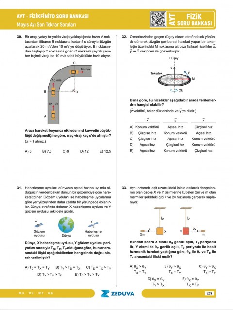 Zeduva Yayınları Fizikfinito AYT Fizik 1 Kitap 3 Kamp Soru Bankası