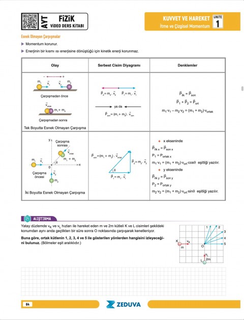 Zeduva Yayınları Fizikfinito AYT Fizik 1 Kitap 3 Kamp Video Ders Kitabı