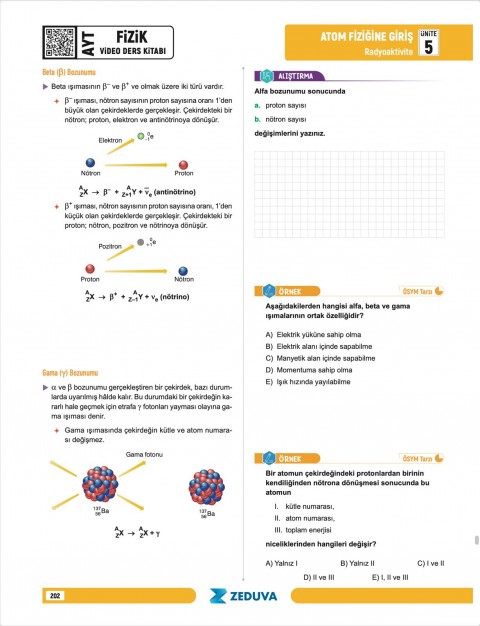 Zeduva Yayınları Fizikfinito AYT Fizik 1 Kitap 3 Kamp Video Ders Kitabı