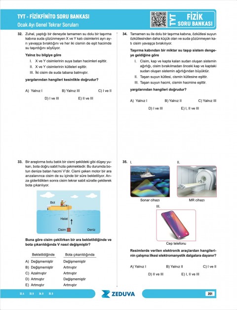 Zeduva Yayınları Fizikfinito TYT Fizik 1 Kitap 3 Kamp Soru Bankası