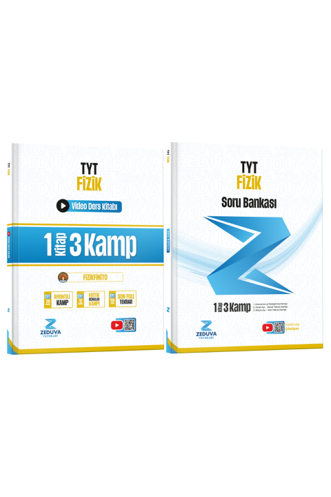 Zeduva Yayınları Fizikfinito TYT Fizik 1 Kitap 3 Kamp Video Ders Kitabı ve Soru Bankası Seti