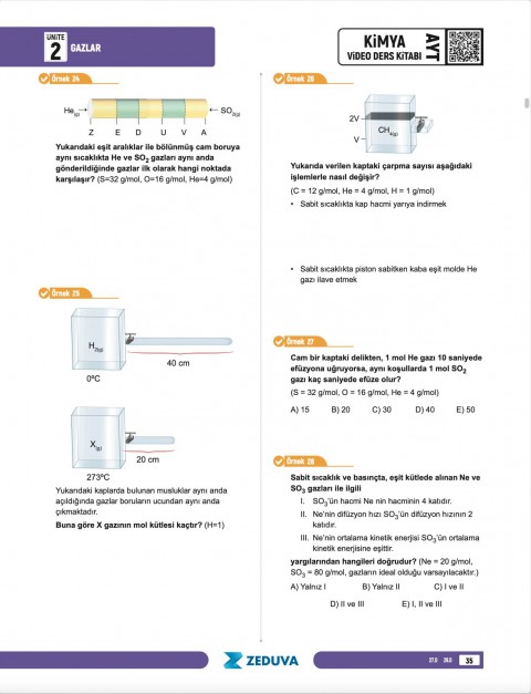 Zeduva Yayınları Meschemy Kimya AYT Kimya 1 Kitap 3 Kamp Video Ders Kitabı