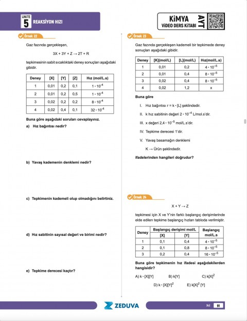 Zeduva Yayınları Meschemy Kimya AYT Kimya 1 Kitap 3 Kamp Video Ders Kitabı