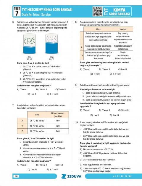Zeduva Yayınları Meschemy Kimya TYT Kimya 1 Kitap 3 Kamp Soru Bankası