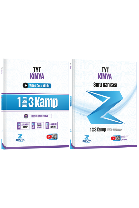 Zeduva Yayınları Meschemy Kimya TYT Kimya 1 Kitap 3 Kamp Video Ders Kitabı ve Soru Bankası Seti